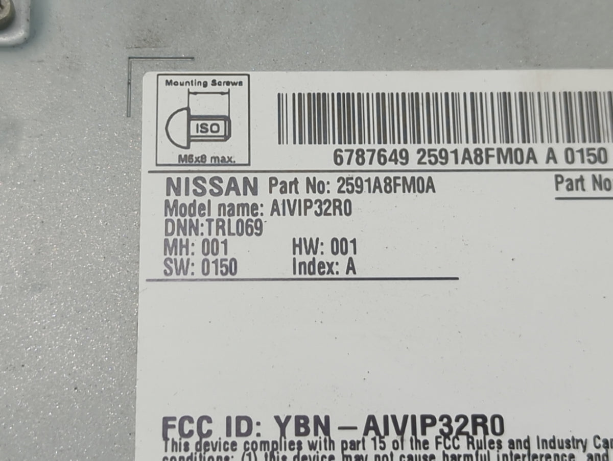 2018-2019 Nissan Rogue Radio AM FM Cd Player Receiver Replacement P/N:2591A8FM0A AIVIP32R0, YBN-AIVIP32R0 Fits Fits 2018 201