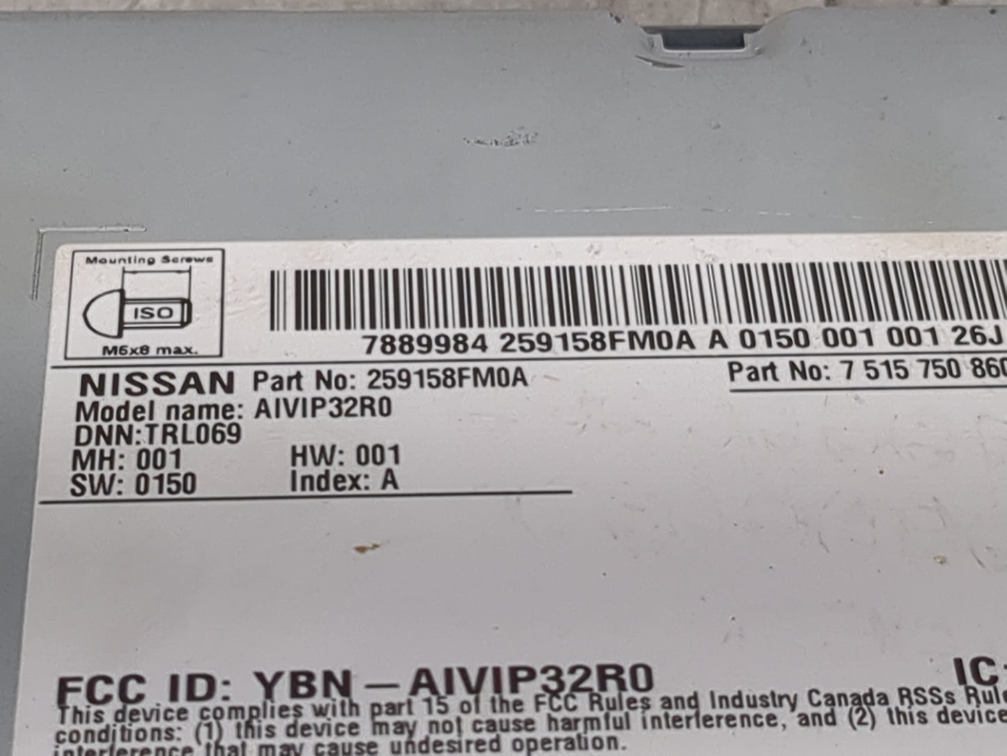 2018-2022 Nissan Rogue Radio AM FM Cd Player Receiver Replacement P/N:259158FM0A AIVIP32R0 Fits Fits 2018 2019 2020 2021 202