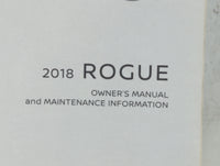 2018 Nissan Rogue Owners Manual Book Guide P/N:OM18EA 0T32U1 OEM Used Auto Parts - Oemusedautoparts1.com