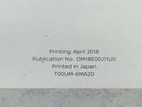 2018 Nissan Rogue Sport Owners Manual Book Guide P/N:OM18E00J11U0 OEM Used Auto Parts - Oemusedautoparts1.com