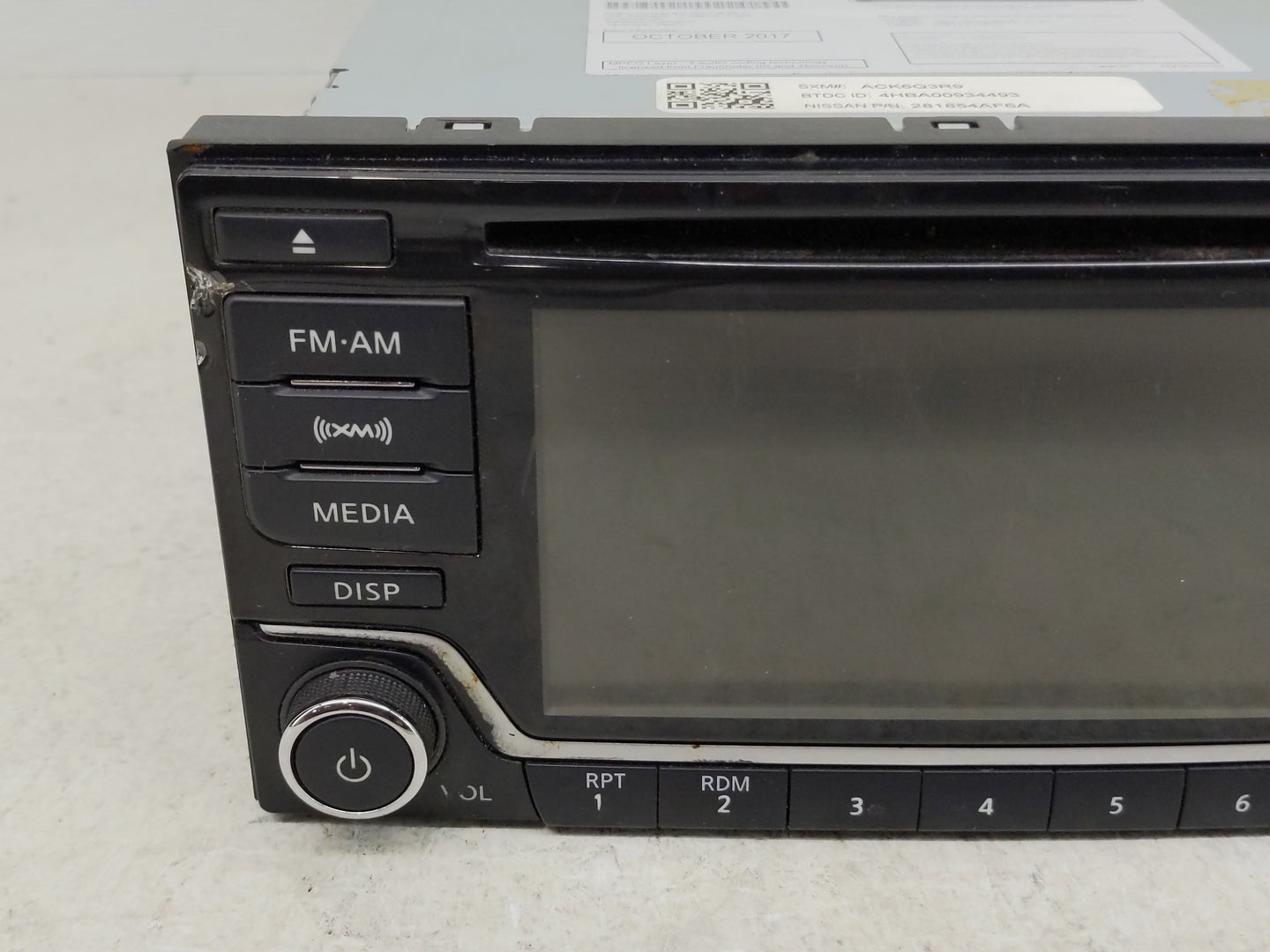 2017-2019 Nissan Sentra Radio AM FM Cd Player Receiver Replacement P/N:28185 4AF6A Fits Fits 2017 2018 2019 OEM Used Auto Pa