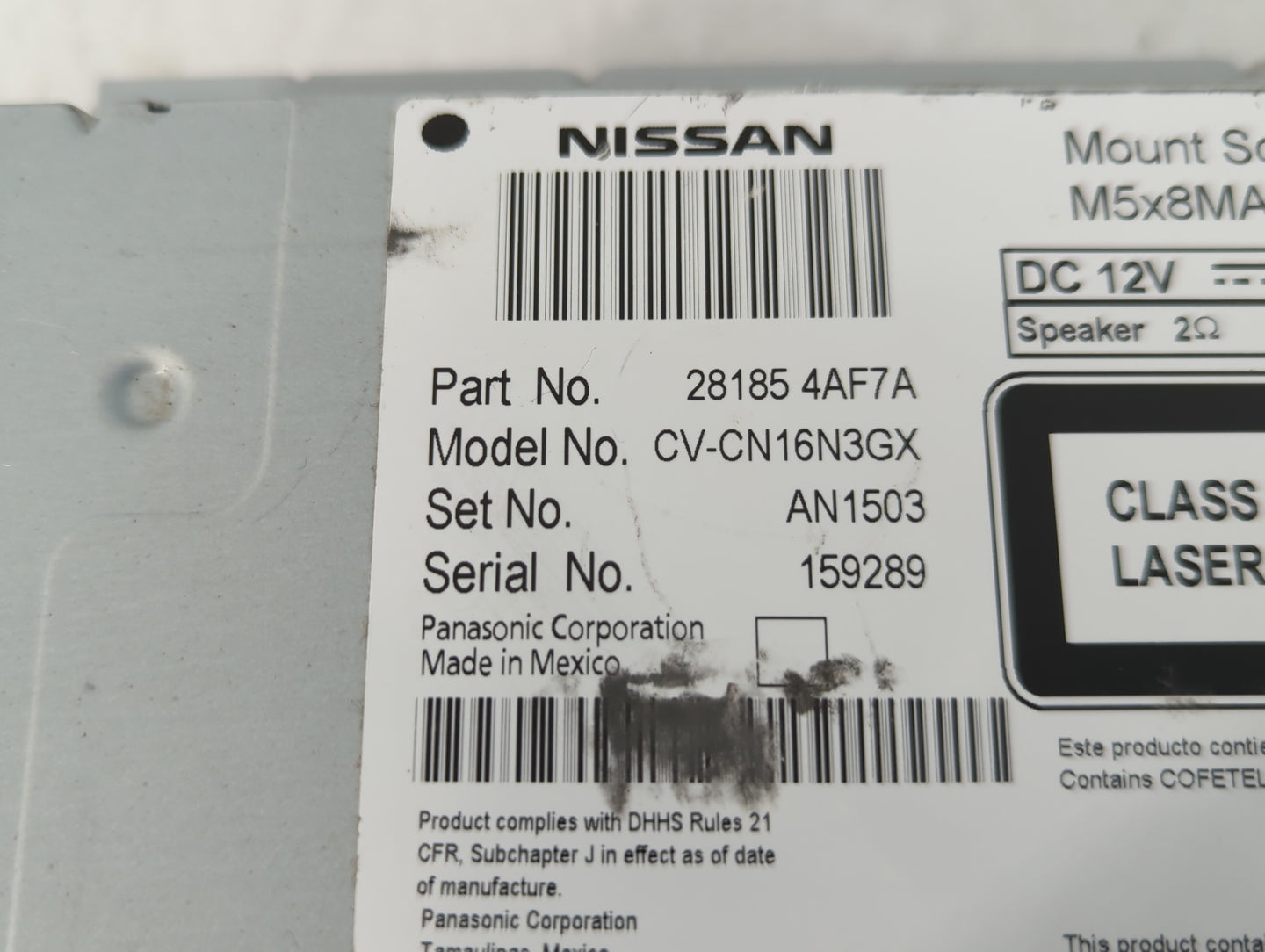 2013-2019 Nissan Sentra Radio AM FM Cd Player Receiver Replacement P/N:28185 4AF7A Fits Fits 2013 2014 2015 2016 2017 2018 2