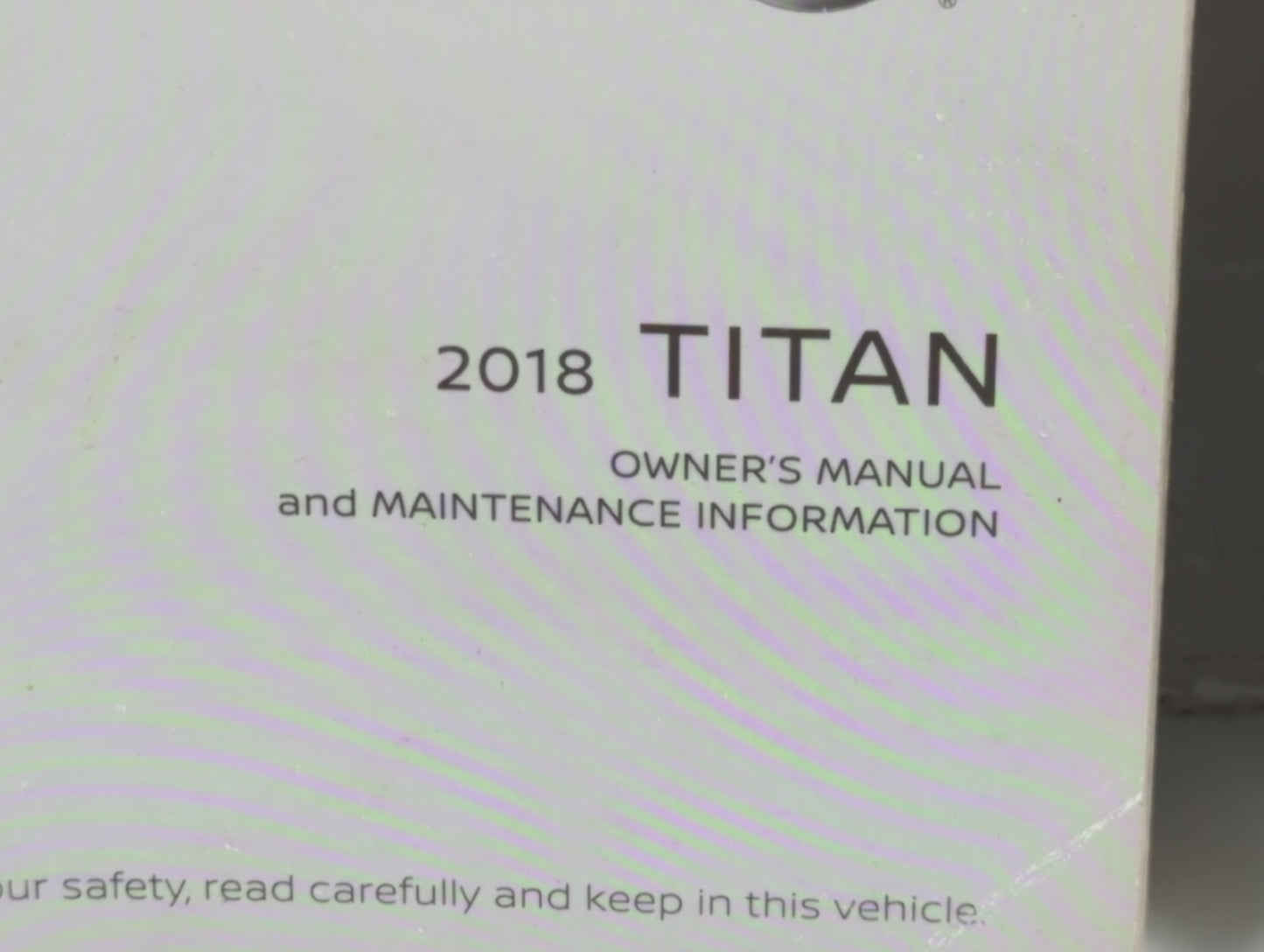 2018 Nissan Titan Owners Manual Book Guide P/N:OM18EA 0A61U0 OEM Used Auto Parts - Oemusedautoparts1.com