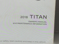 2018 Nissan Titan Owners Manual Book Guide P/N:OM18EA 0A61U0 OEM Used Auto Parts - Oemusedautoparts1.com