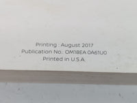 2018 Nissan Titan Owners Manual Book Guide P/N:OM18EA 0A61U0 OEM Used Auto Parts - Oemusedautoparts1.com