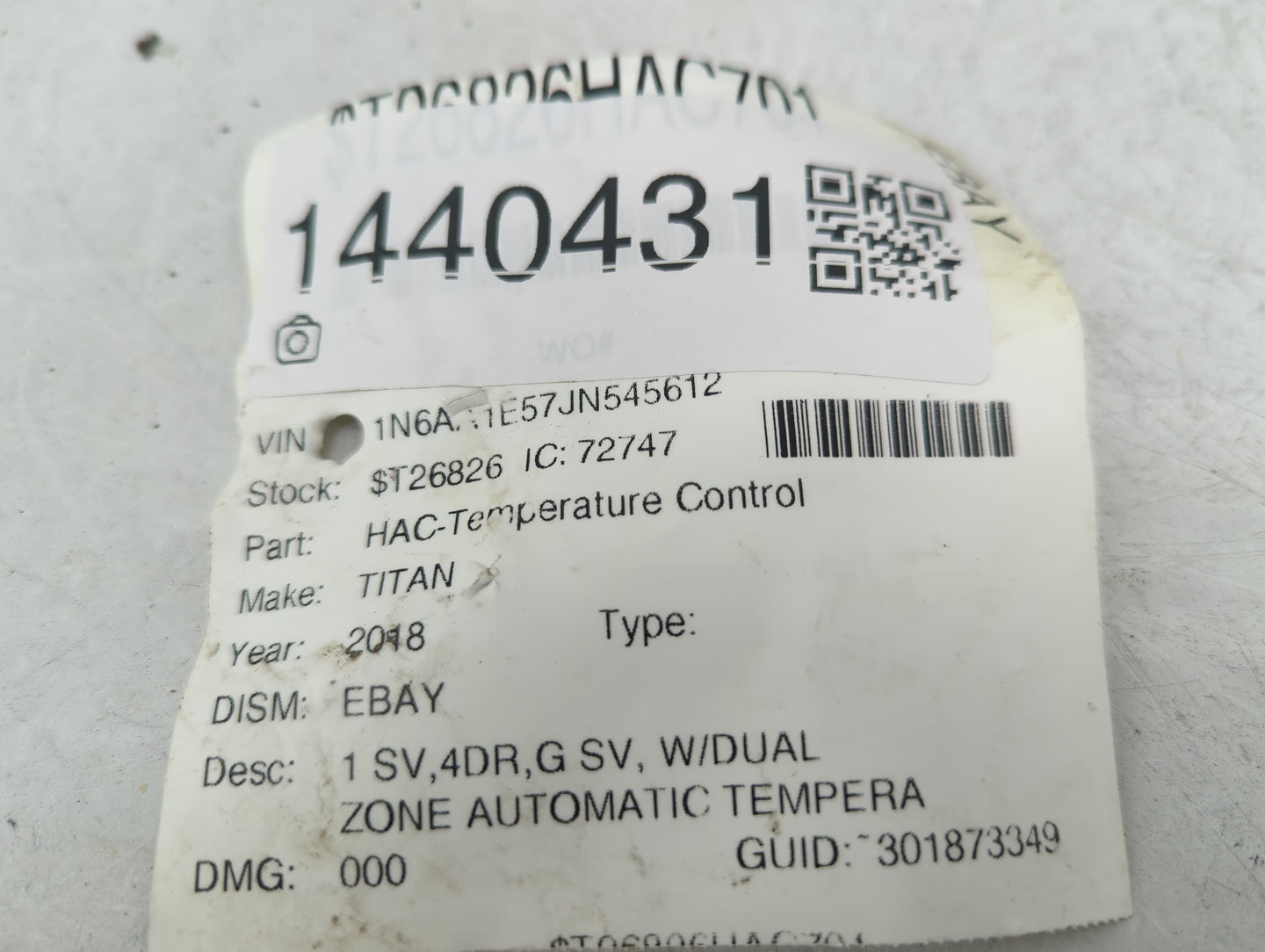 2016-2022 Nissan Titan Climate Control Module Temperature AC/Heater Replacement Fits Fits 2016 2017 2018 2019 2020 2021 2022