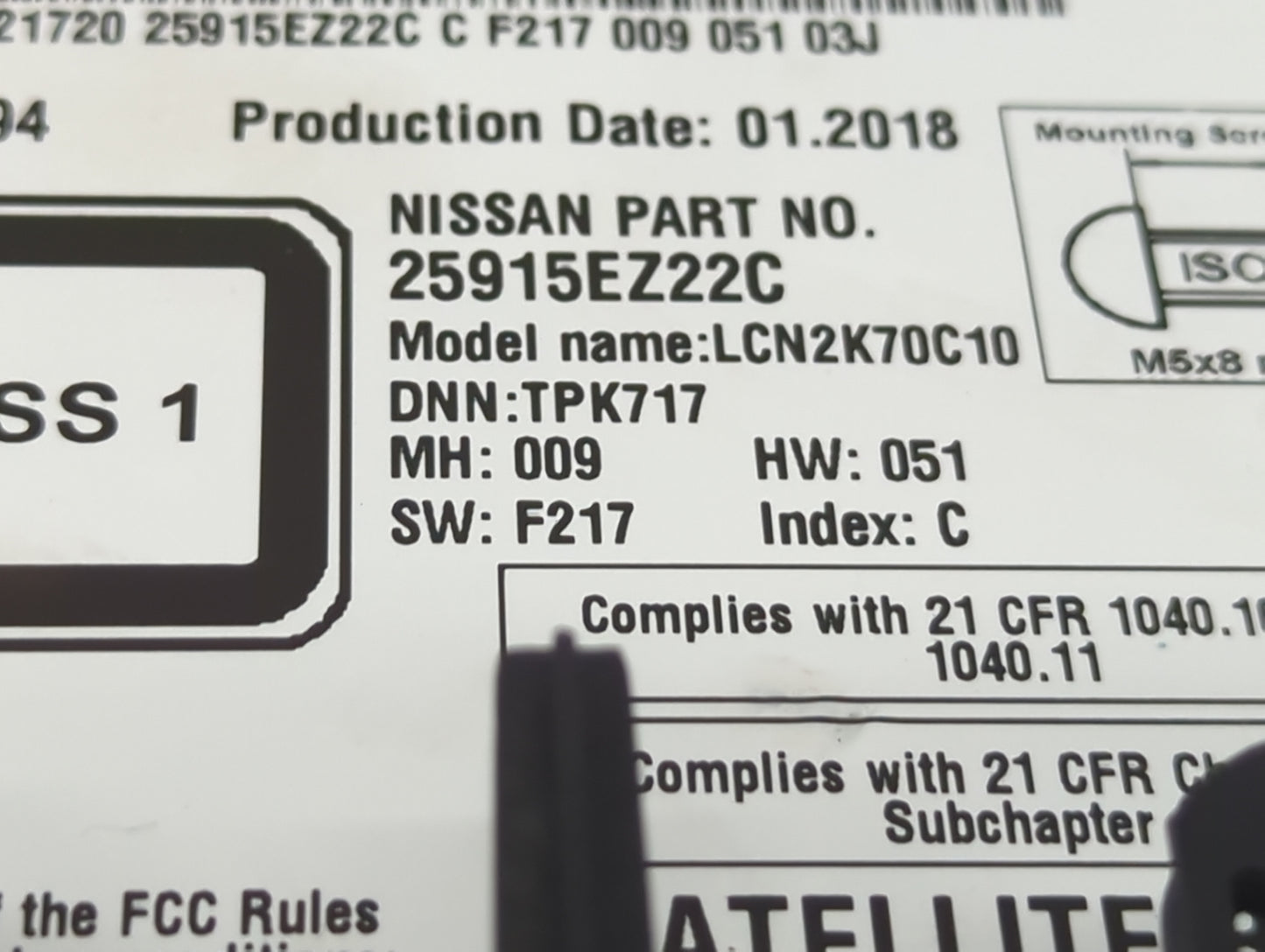2018 Nissan Titan Xd Radio AM FM Cd Player Receiver Replacement P/N:25915EZ22C Fits OEM Used Auto Parts - Oemusedautoparts1.