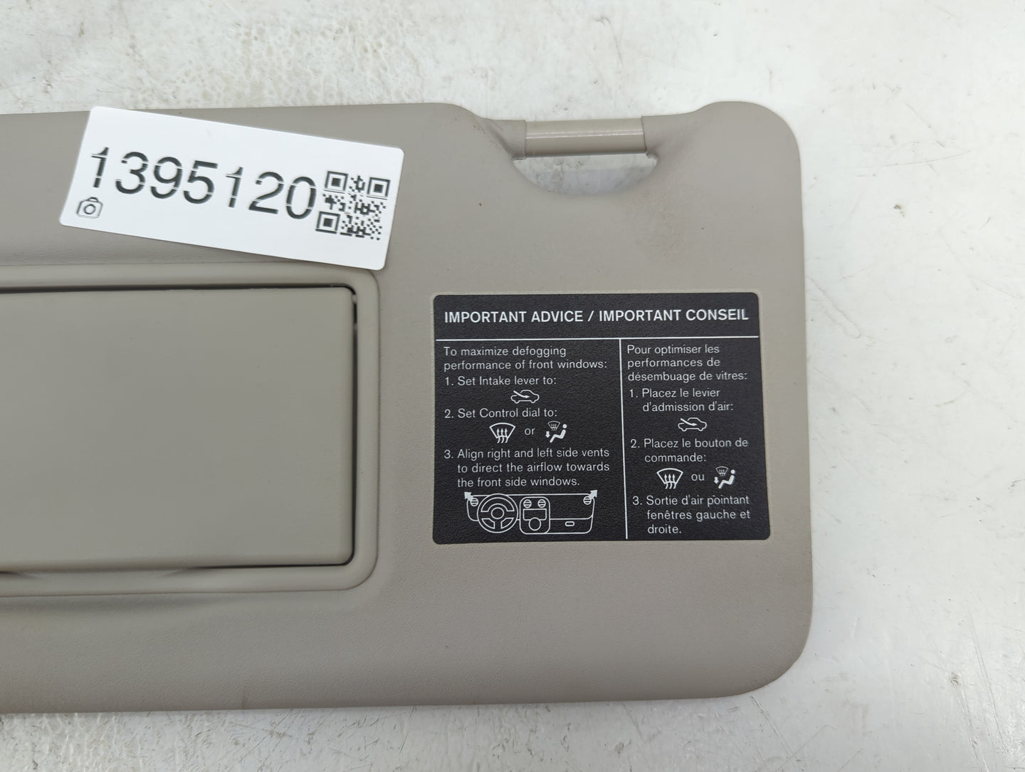 2016-2019 Nissan Versa Sun Visor Shade Replacement Driver Left Mirror Fits Fits 2015 2016 2017 2018 2019 OEM Used Auto Parts
