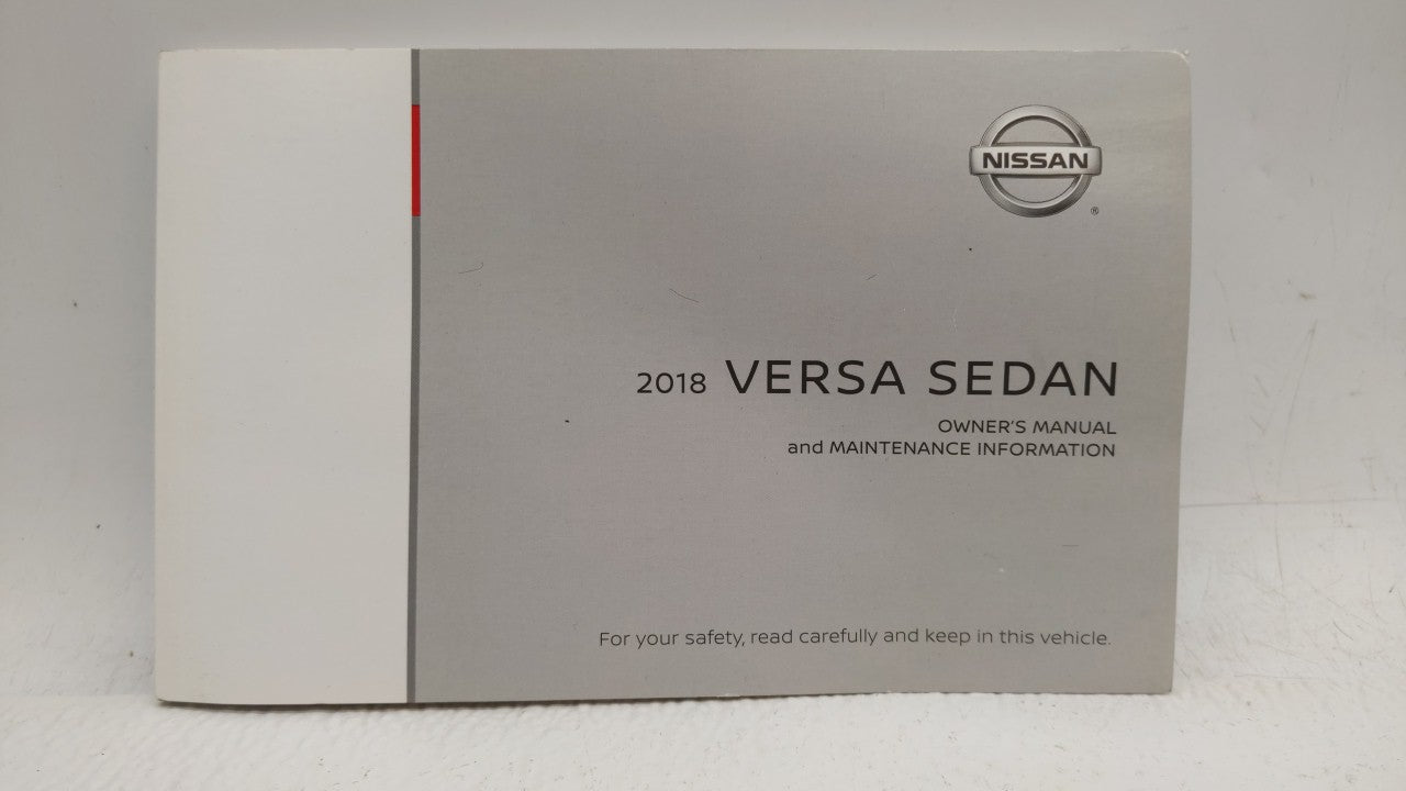2018 Nissan Versa Owners Manual Book Guide OEM Used Auto Parts - Oemusedautoparts1.com