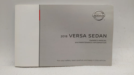 2018 Nissan Versa Owners Manual Book Guide OEM Used Auto Parts - Oemusedautoparts1.com