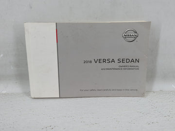 2018 Nissan Versa Owners Manual Book Guide OEM Used Auto Parts - Oemusedautoparts1.com