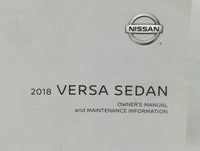 2018 Nissan Versa Owners Manual Book Guide OEM Used Auto Parts - Oemusedautoparts1.com