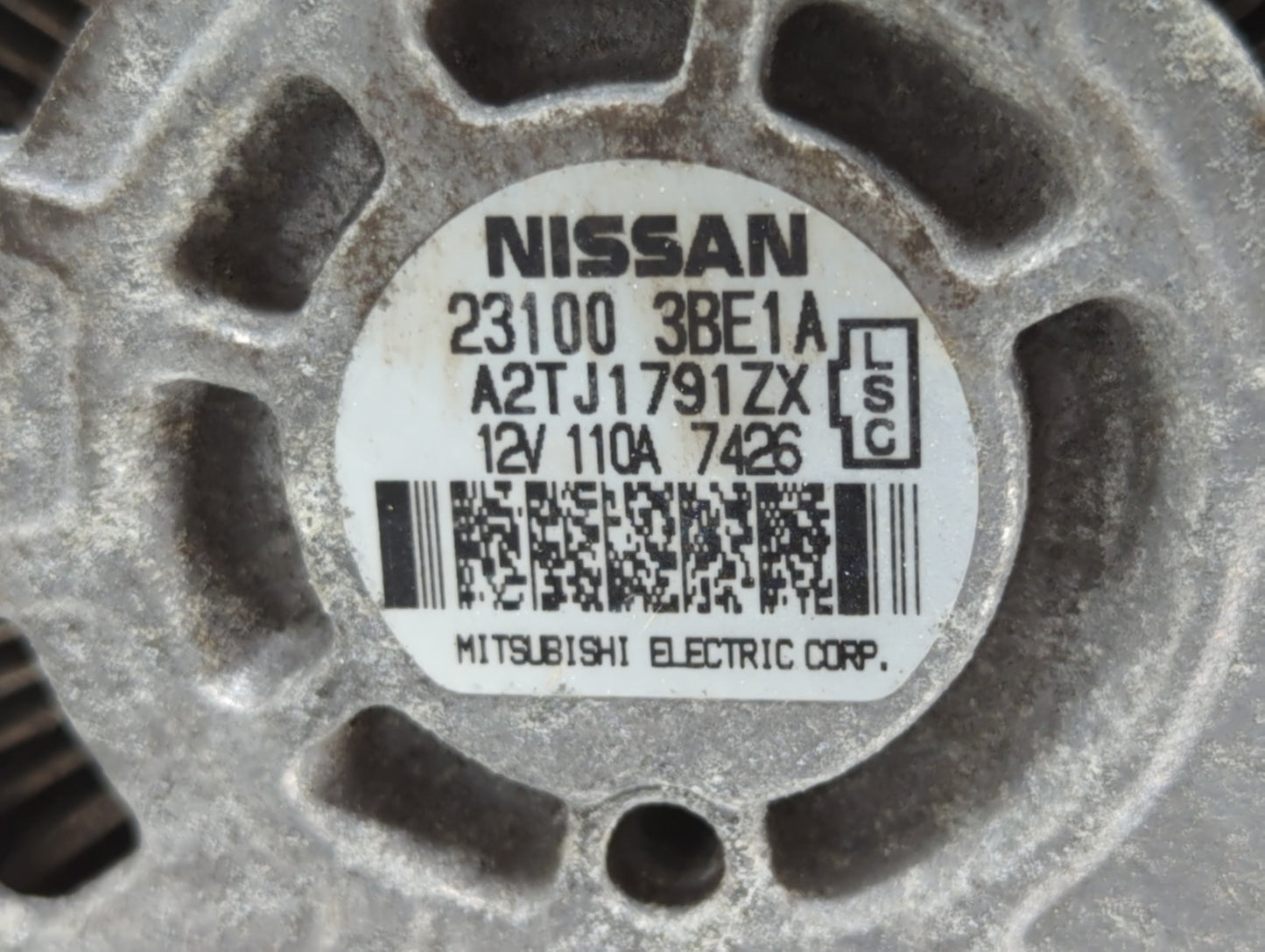 2012-2019 Nissan Versa Alternator Replacement Generator Charging Assembly Engine OEM P/N:23100 3BE1A Fits OEM Used Auto Part