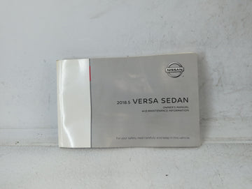 2018 Nissan Versa Owners Manual Book Guide P/N:OM18EM 5N17U0 OEM Used Auto Parts