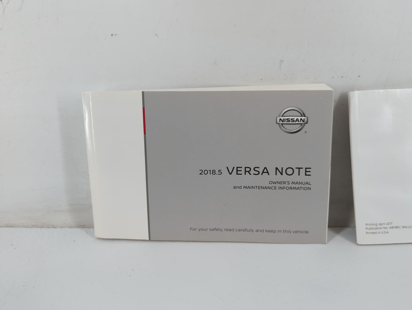 2018 Nissan Versa Note Owners Manual Book Guide P/N:OM18EA 5E12U0 OEM Used Auto Parts - Oemusedautoparts1.com