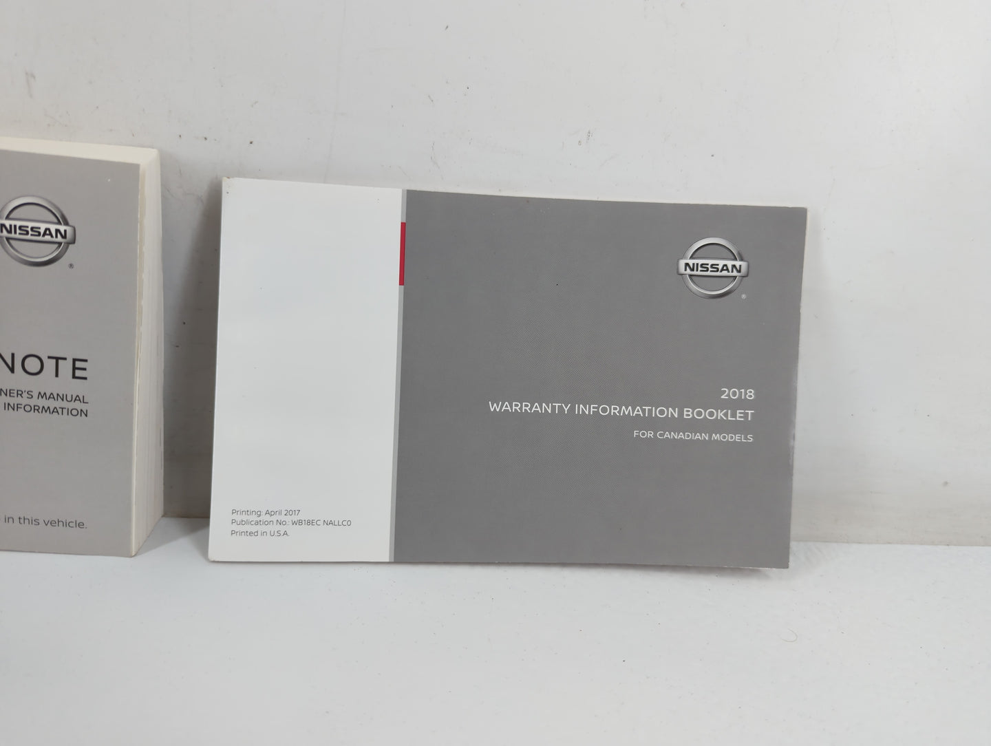 2018 Nissan Versa Note Owners Manual Book Guide P/N:OM18EA 5E12U0 OEM Used Auto Parts - Oemusedautoparts1.com