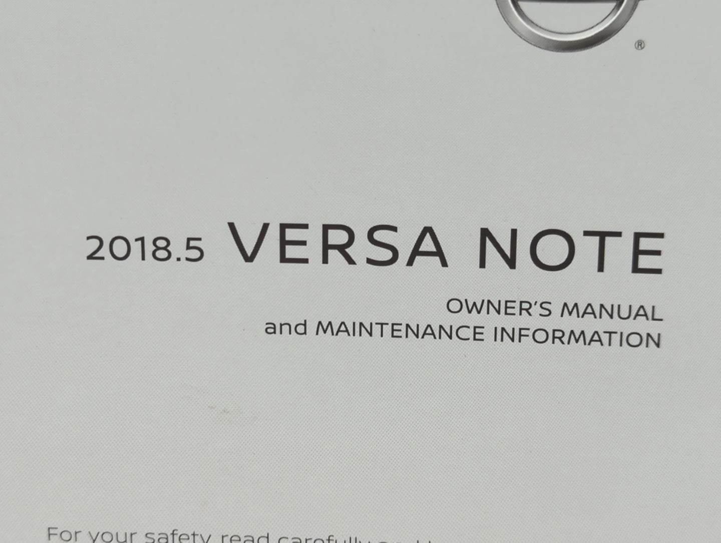 2018 Nissan Versa Note Owners Manual Book Guide P/N:OM18EA 5E12U0 OEM Used Auto Parts - Oemusedautoparts1.com