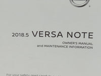2018 Nissan Versa Note Owners Manual Book Guide P/N:OM18EA 5E12U0 OEM Used Auto Parts - Oemusedautoparts1.com
