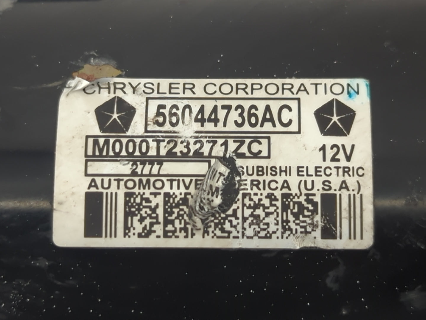 2011-2022 Ram 1500 Car Starter Motor Solenoid OEM P/N:M000T2371ZC 56044736AC Fits OEM Used Auto Parts - Oemusedautoparts1.co