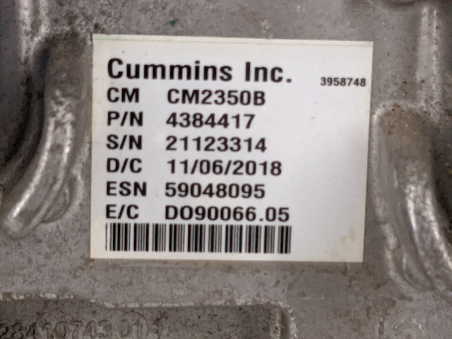 2018 Ram 3500 PCM Engine Control Computer ECU ECM PCU OEM P/N:4384417 59048095, CM2350B, 3958748, 21123314 Fits OEM Used Aut