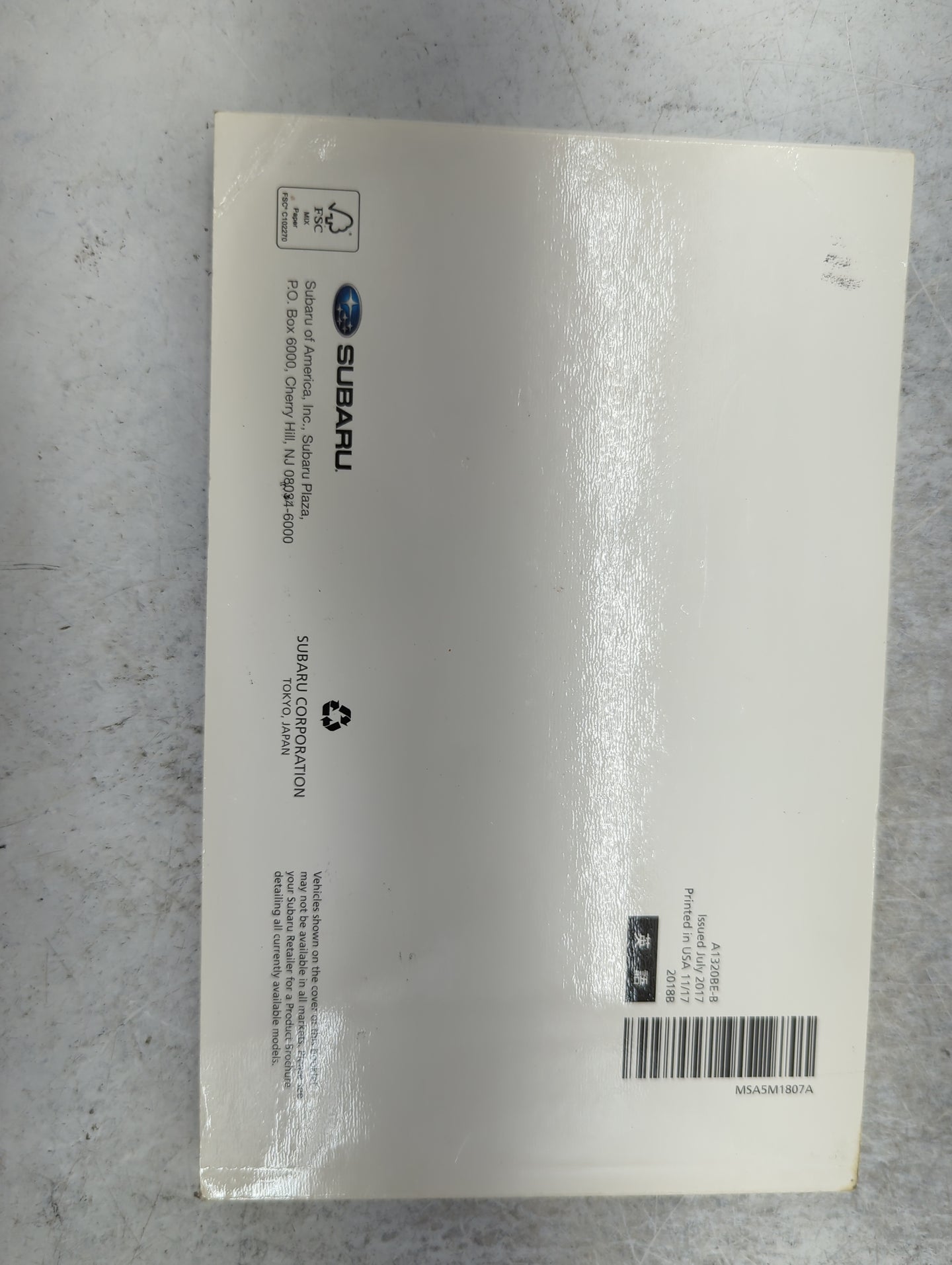 2018 Subaru Crosstrek Owners Manual Book Guide P/N:A1320BE-B MSA5M1807A, MSA5M1801W OEM Used Auto Parts - Oemusedautoparts1.