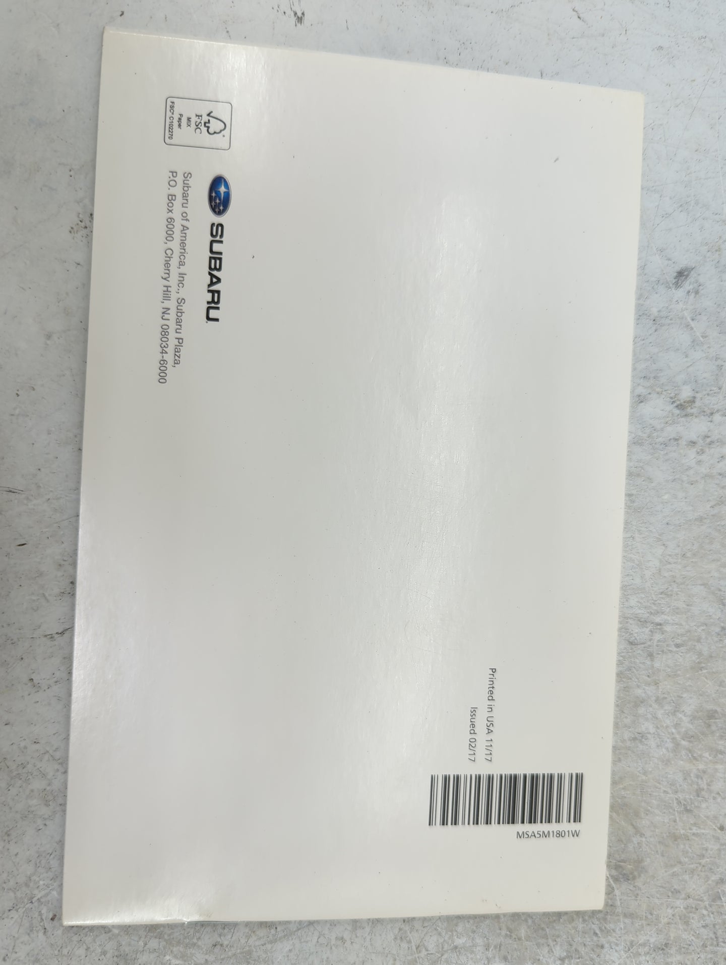 2018 Subaru Crosstrek Owners Manual Book Guide P/N:A1320BE-B MSA5M1807A, MSA5M1801W OEM Used Auto Parts - Oemusedautoparts1.