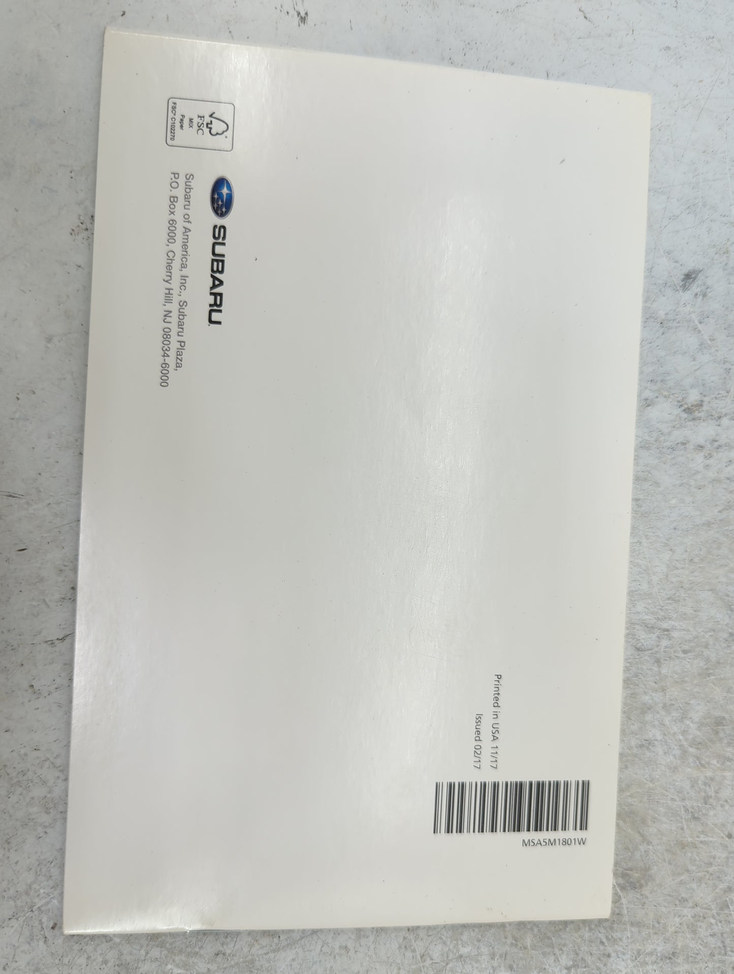 2018 Subaru Crosstrek Owners Manual Book Guide P/N:A1320BE-B MSA5M1807A, MSA5M1801W OEM Used Auto Parts - Oemusedautoparts1.
