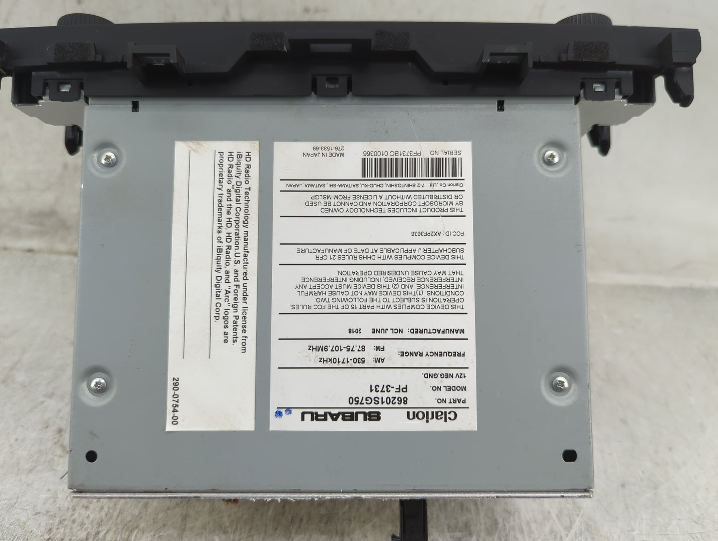 2018 Subaru Forester Radio AM FM Cd Player Receiver Replacement P/N:86201SG750 PF-3731, PF373BC, 86431SG670 Fits OEM Used Au
