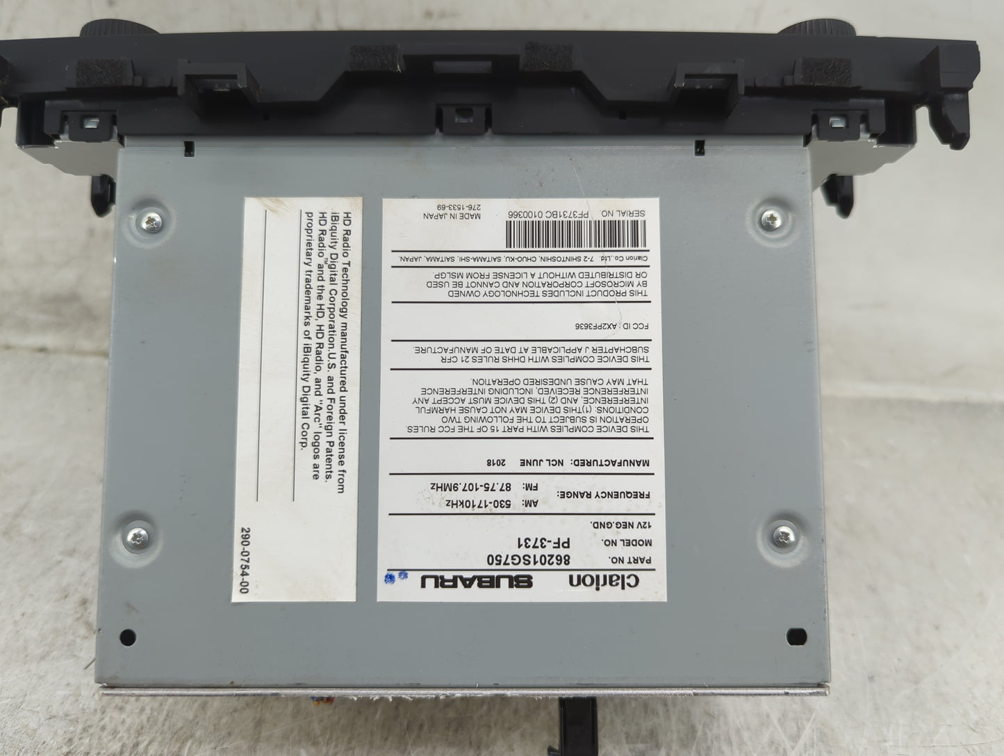 2018 Subaru Forester Radio AM FM Cd Player Receiver Replacement P/N:86201SG750 PF-3731, PF373BC, 86431SG670 Fits OEM Used Au