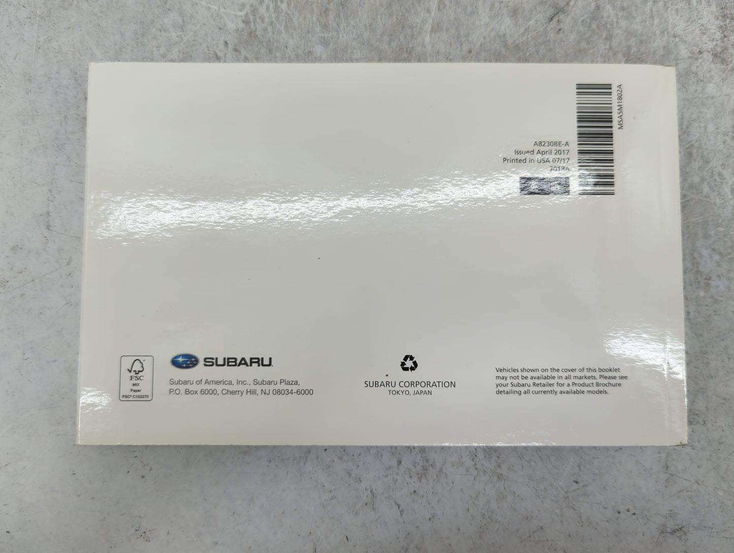 2018 Subaru Forester Owners Manual Book Guide P/N:A8230BE-A OEM Used Auto Parts - Oemusedautoparts1.com