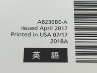 2018 Subaru Forester Owners Manual Book Guide P/N:A8230BE-A OEM Used Auto Parts - Oemusedautoparts1.com