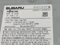 2018 Subaru Forester Radio AM FM Cd Player Receiver Replacement P/N:86431SG670 139000-4090B101 Fits OEM Used Auto Parts - Oe
