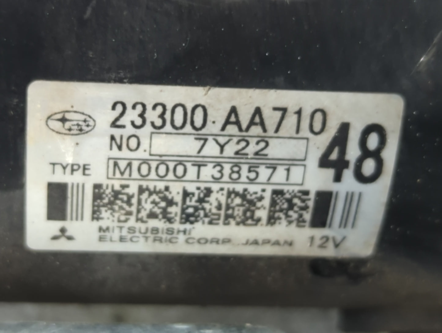 2014-2018 Subaru Forester Car Starter Motor Solenoid OEM P/N:M000T38571 23300 AA710 Fits OEM Used Auto Parts - Oemusedautopa
