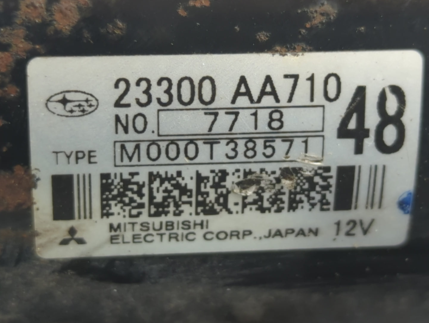 2014-2018 Subaru Forester Car Starter Motor Solenoid OEM P/N:M000T38571 23300 AA710 Fits OEM Used Auto Parts - Oemusedautopa