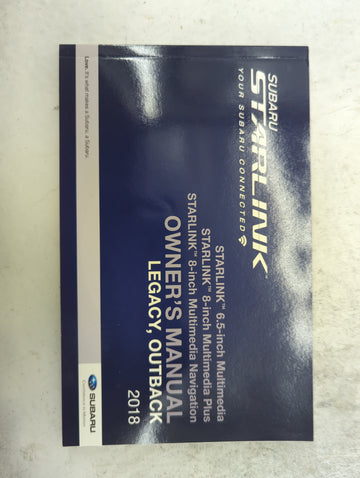 2018 Subaru Legacy Owners Manual Book Guide P/N:B2543BE-A MSA5M1811A, MSA5B1811A OEM Used Auto Parts - Oemusedautoparts1.com