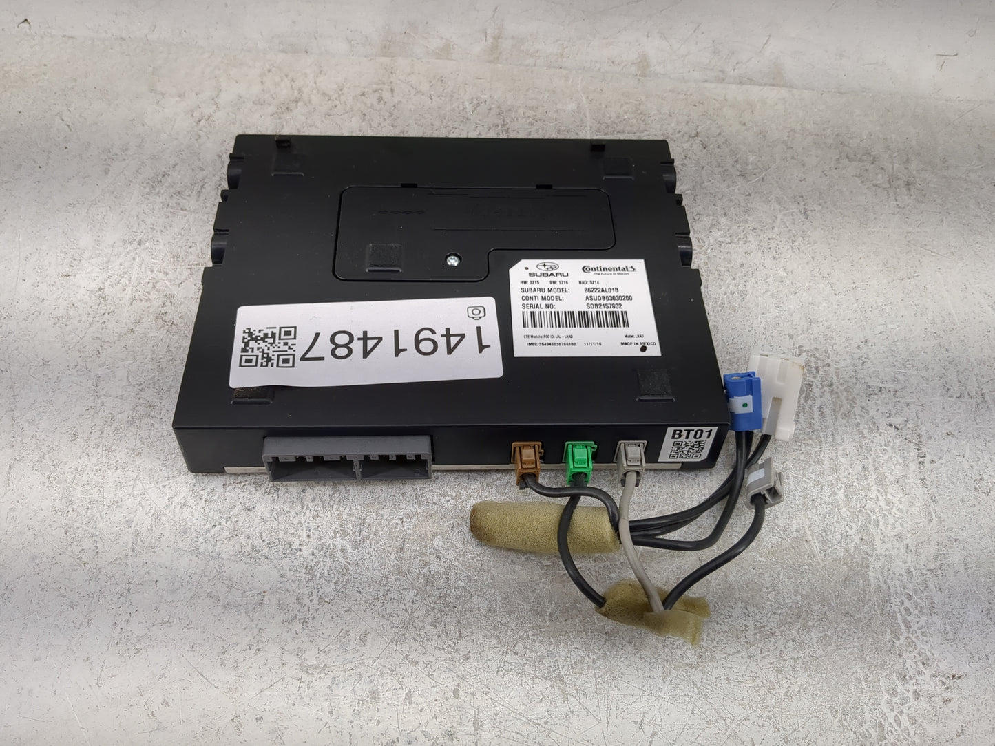 2016-2018 Subaru Legacy Telematics Control Module 1491487 - Oemusedautoparts1.com