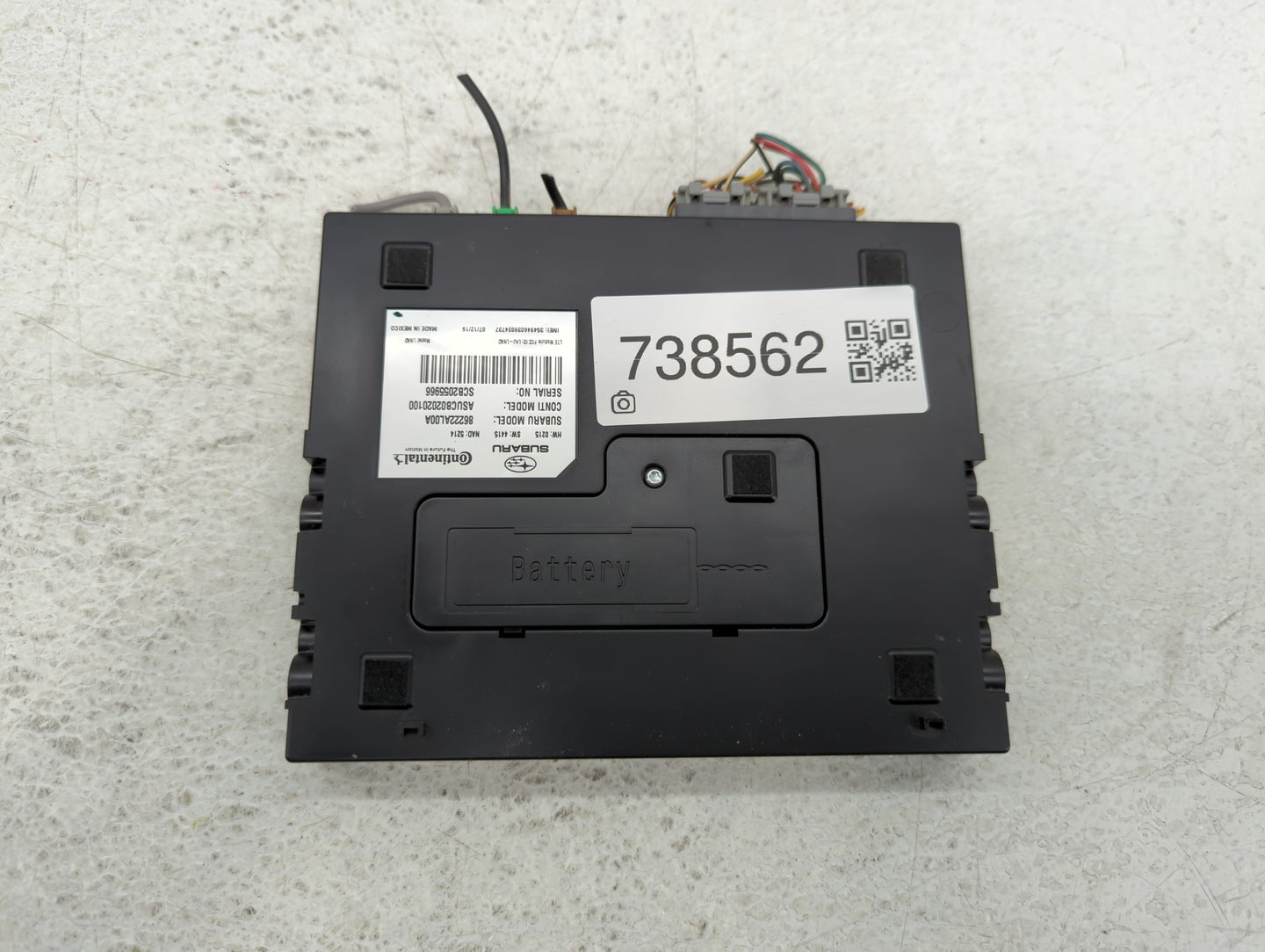 2016 Subaru Legacy Bluetooth Phone Communication Control Module Ccm Oem - Oemusedautoparts1.com
