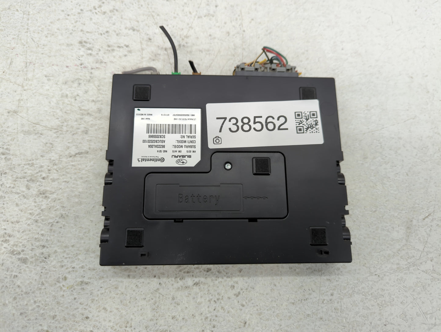 2016 Subaru Legacy Bluetooth Phone Communication Control Module Ccm Oem - Oemusedautoparts1.com