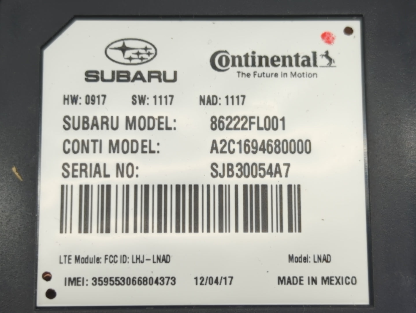 2018 Subaru Xv Radio AM FM Cd Player Receiver Replacement P/N:86222Fl001 Fits Fits 2017 OEM Used Auto Parts - Oemusedautopar