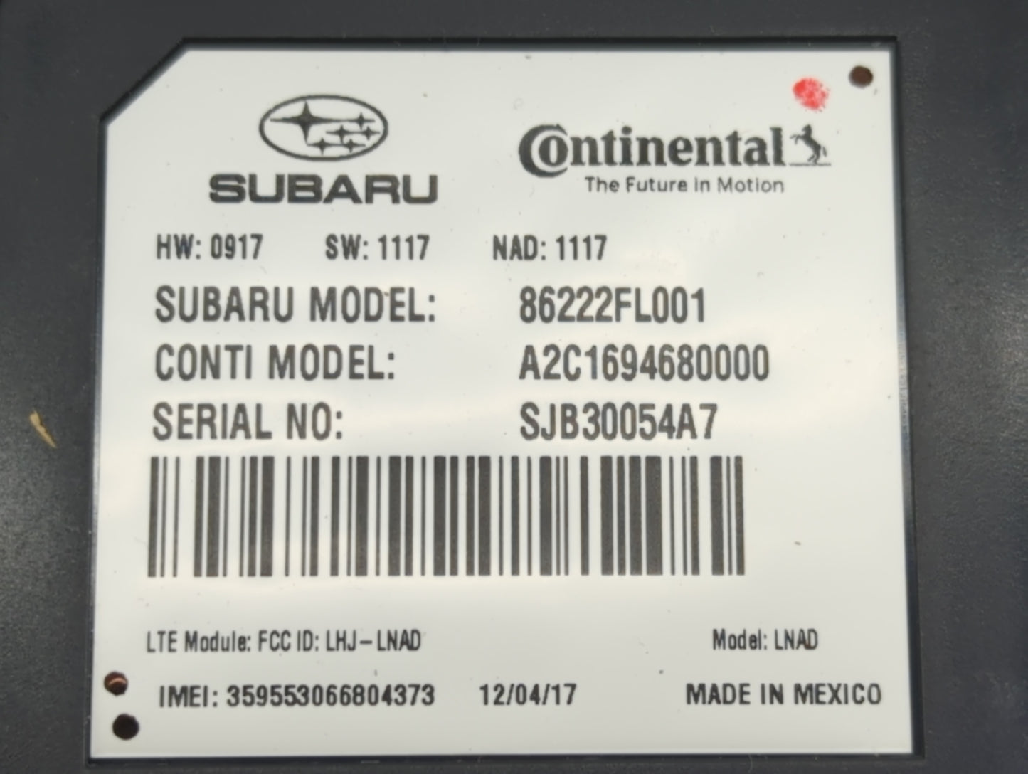 2018 Subaru Xv Radio AM FM Cd Player Receiver Replacement P/N:86222Fl001 Fits Fits 2017 OEM Used Auto Parts - Oemusedautopar