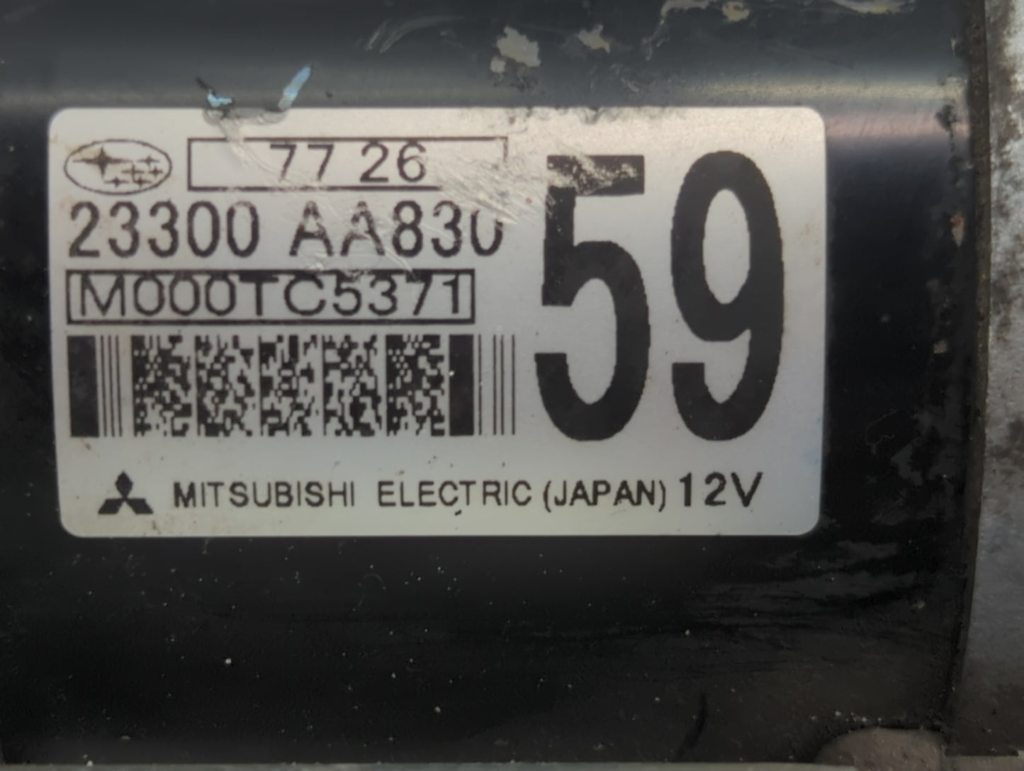 2018 Subaru Xv Car Starter Motor Solenoid OEM P/N:M000TC5371 23300 AA830 Fits OEM Used Auto Parts - Oemusedautoparts1.com