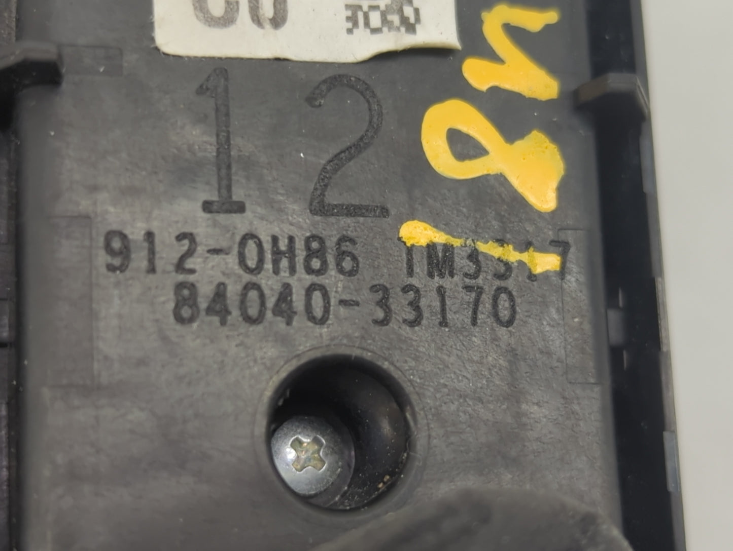 2018-2022 Toyota Camry Master Power Window Switch Replacement Driver Side Left P/N:84040-33170 912-0H86 Fits OEM Used Auto P