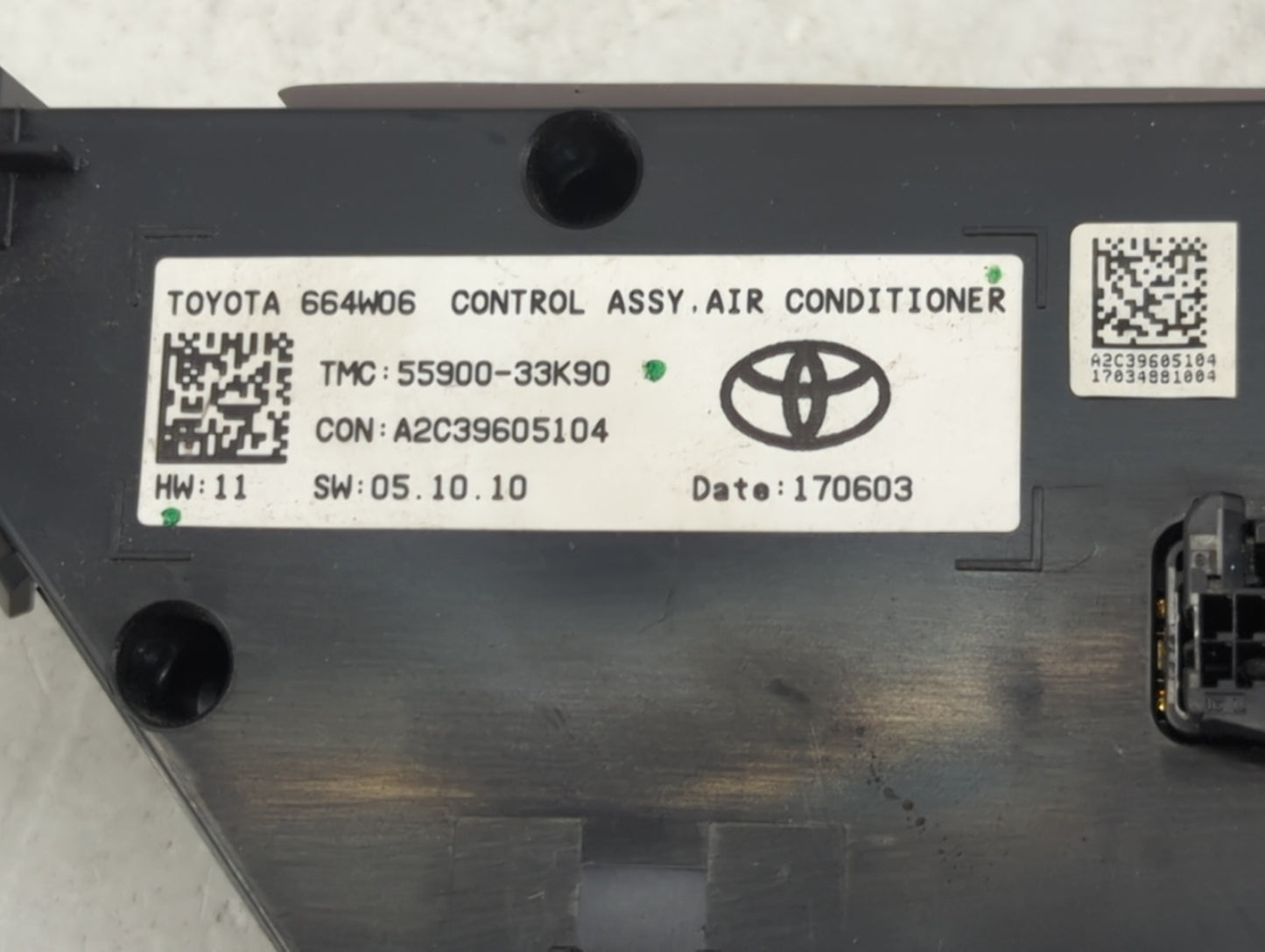 2018 Toyota Camry Climate Control Module Temperature AC/Heater Replacement P/N:55900-33K90 664W06, A2C39605104 Fits OEM Used
