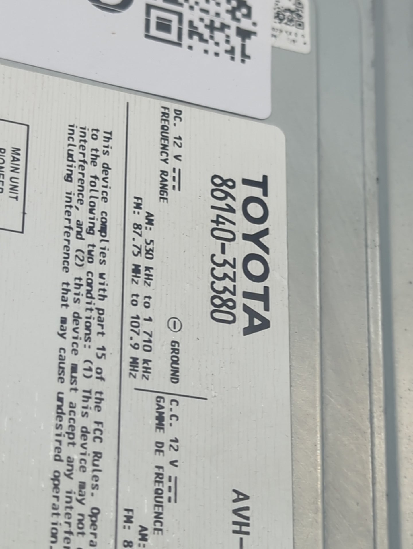 2018 Toyota Camry Information Display Screen 1494635 - Oemusedautoparts1.com