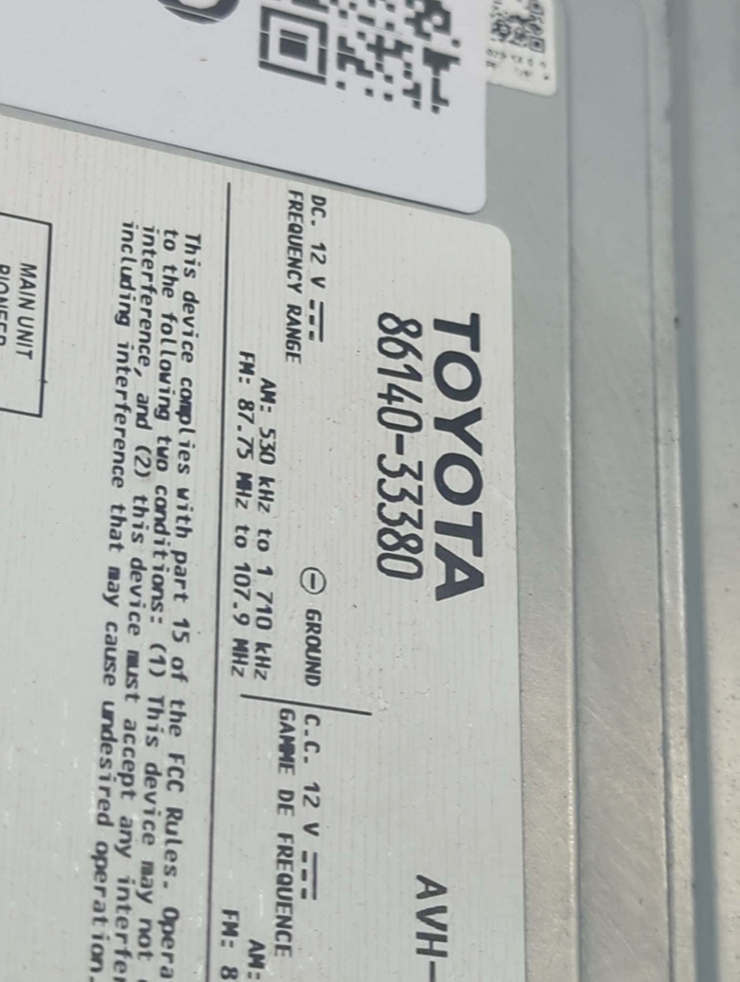2018 Toyota Camry Information Display Screen 1494635 - Oemusedautoparts1.com
