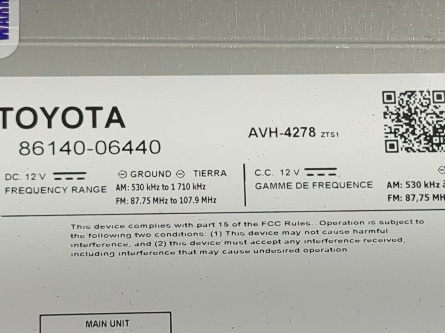 2018 Toyota Camry Information Display Screen 1494708 - Oemusedautoparts1.com