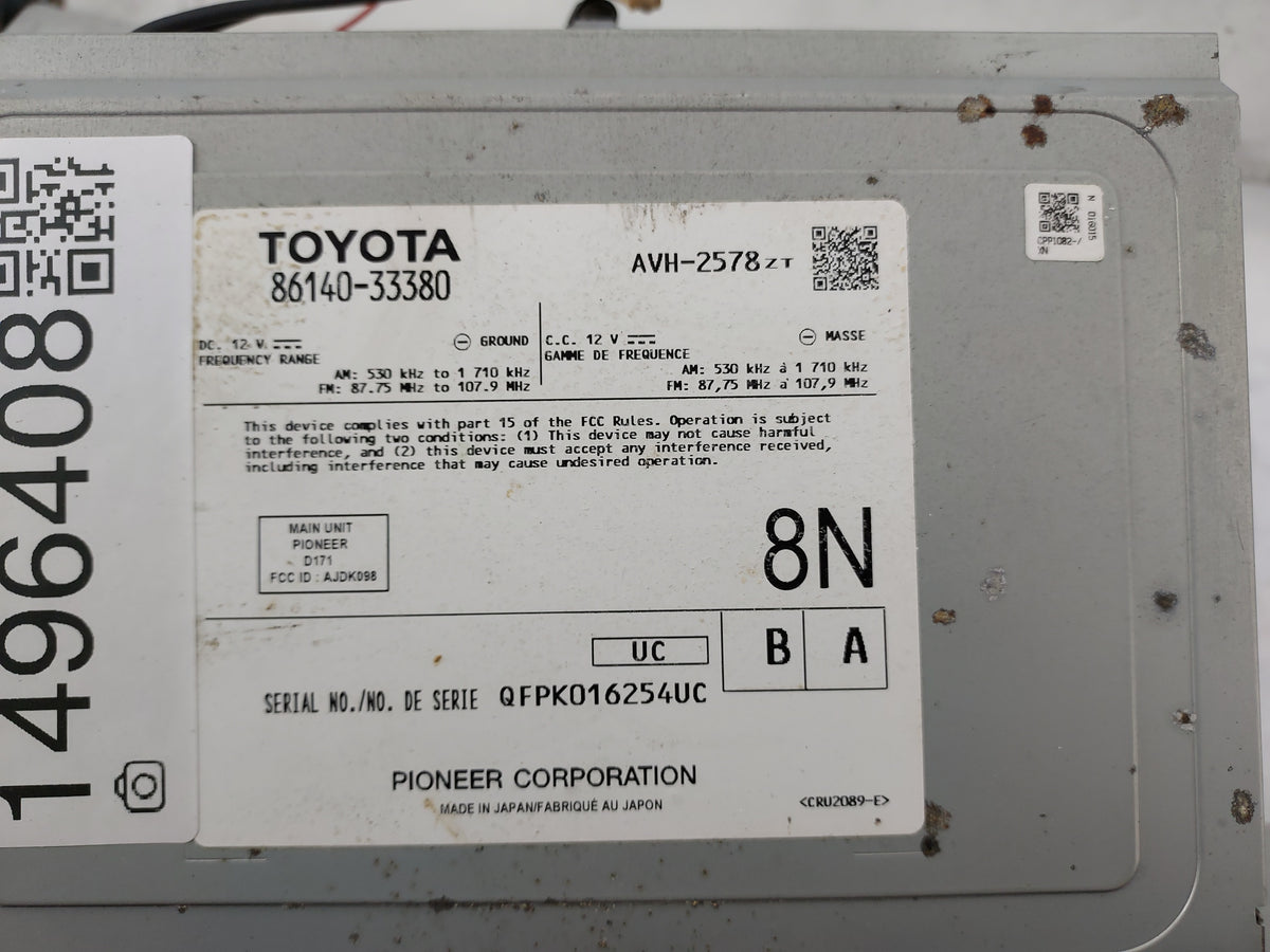 2018 Toyota Camry Information Display Screen Black - Oemusedautoparts1.com