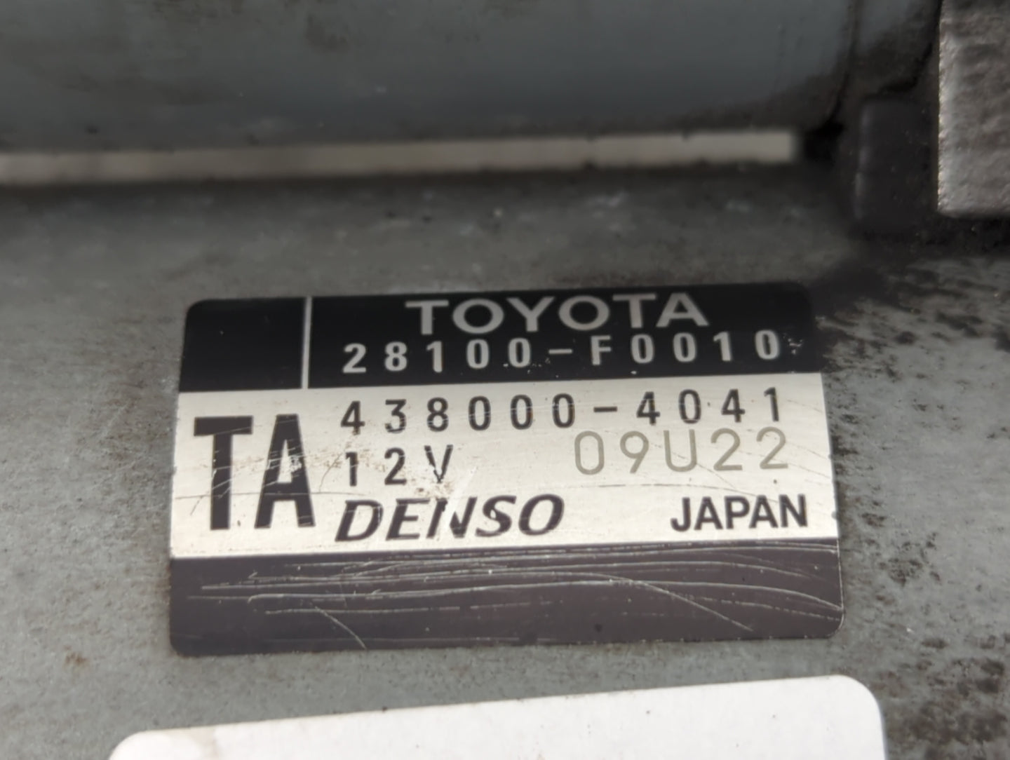 2018-2022 Toyota Camry Car Starter Motor Solenoid OEM P/N:438000-4041 28100-F0010 Fits Fits 2018 2019 2020 2021 2022 OEM Use