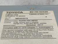 2017-2019 Toyota Corolla Radio AM FM Cd Player Receiver Replacement P/N:86140-02520 Fits Fits 2017 2018 2019 OEM Used Auto P