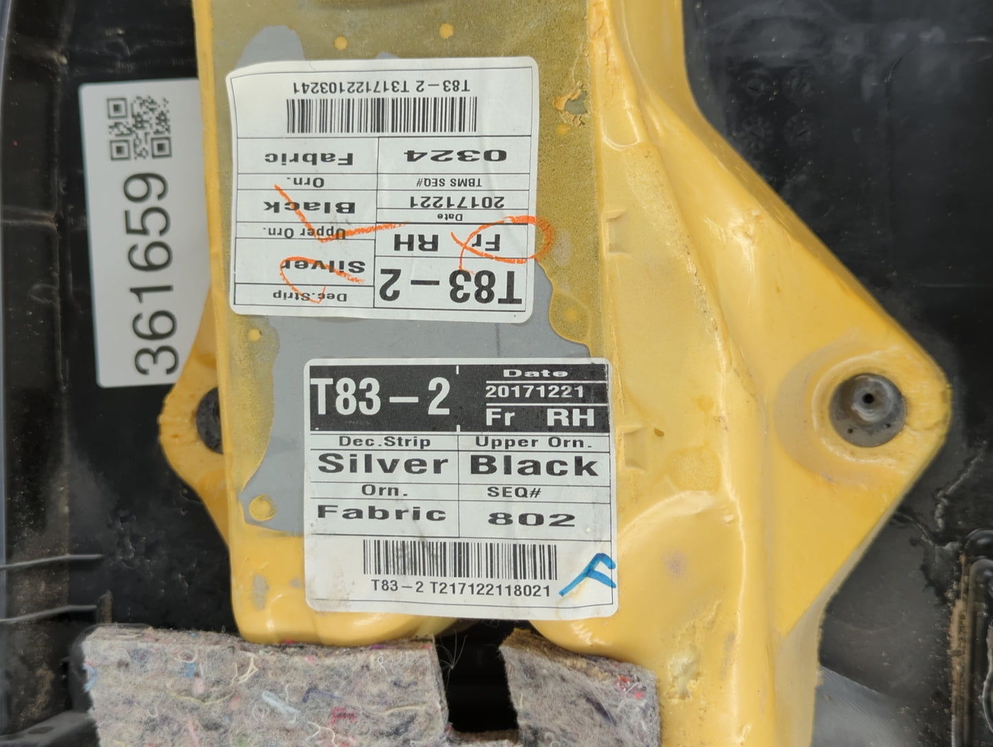 2018 Toyota Corolla Front Right Passenger Interior Door Panel Trim - Oemusedautoparts1.com